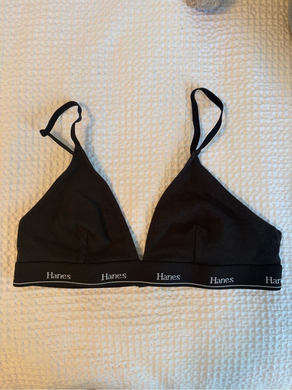 Hanes Black Wireless Triangle Bralette